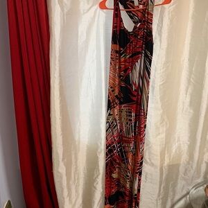 Emma & Michele Abstract Red and Black Maxi Dress